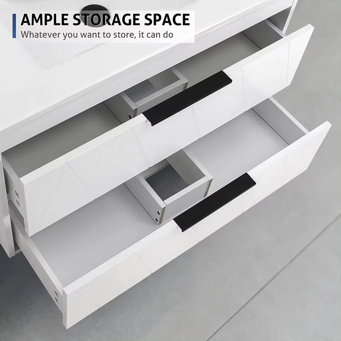 Custom Putih mengambang kamar mandi wastafel Vanity Unit 500mm 1