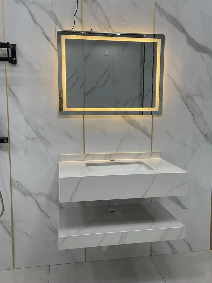 Shallow LED Mirror Closet Vanity Unit 500mm High End 1