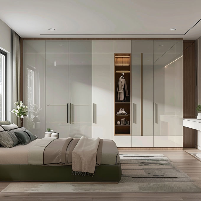 Warna yang disesuaikan Pakaian Modern Lemari Pakaian Kayu Padat Bangun Lemari untuk Rumah Perabotan Ekonomi 1