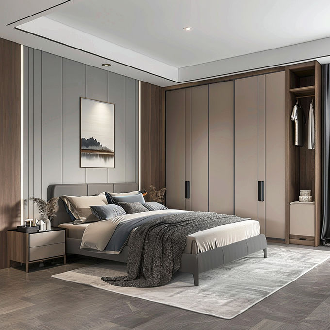 Cabriolet Lemari Pakaian Lemari Furnitur Papan Partikel yang Bisa Disesuaikan untuk Organisasi Rumah 0